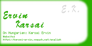 ervin karsai business card